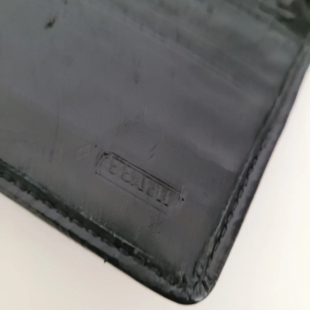 Coach Signature C Buckle Slim Envelope Wallet Black Gray Jacquard